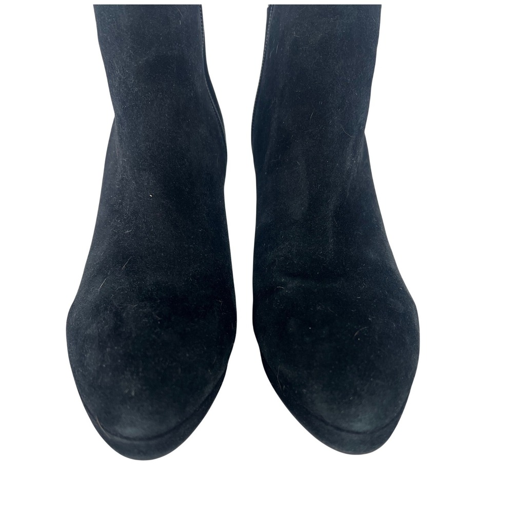 Aquatalia Black Suede Platform Ankle Boots Almond Toe Size 9 - Picture 6 of 12